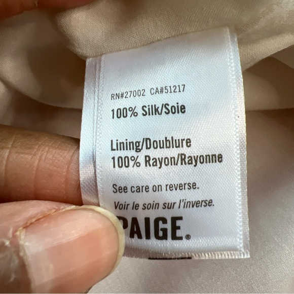 PAIGE Giannina Dress Womens Small Orange Paisley Silk Chiffon Short Sleeve - Picture 13 of 16